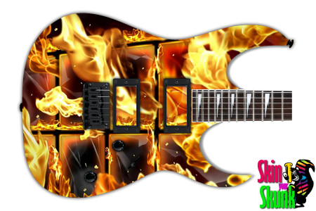  Guitar Skin 3d Fire 