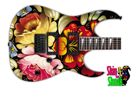  Guitar Skin Abstractone Flowers 