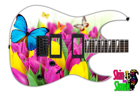  Guitar Skin Beautiful Flowers 