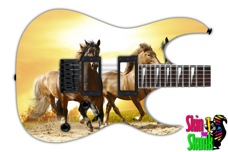  Guitar Skin Beautiful Horses 