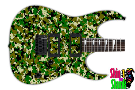  Guitar Skin Camo Green 24 