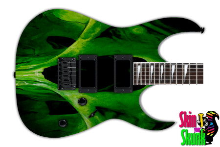  Guitar Skin Skull Green 