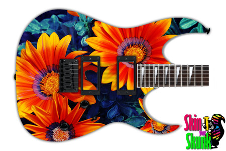  Guitar Skin Flowers Orange 