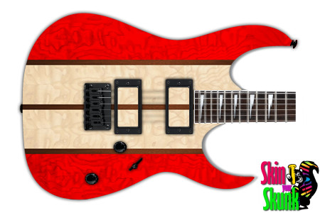  Guitar Skin Woodshop Stripes Redthick 