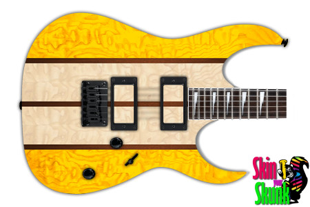  Guitar Skin Woodshop Stripes Yellowthick 